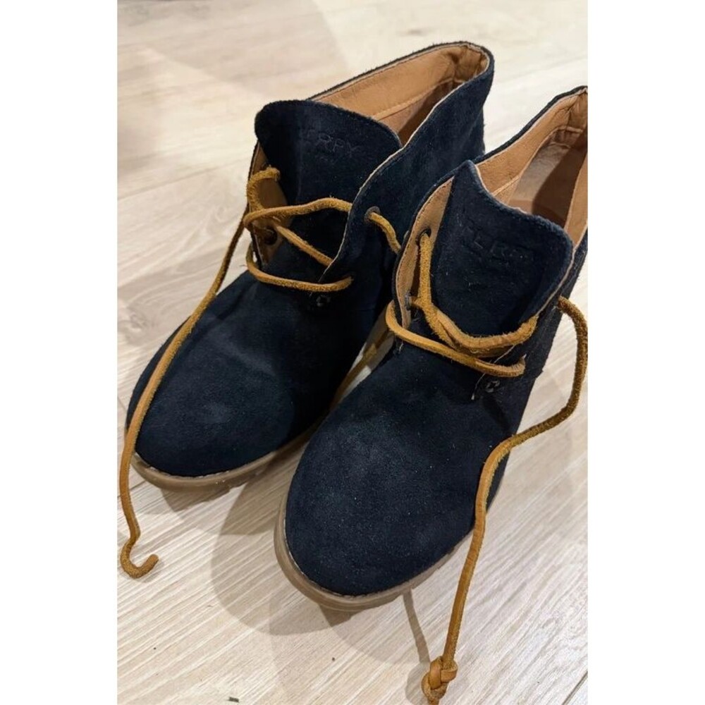 Sperry Top-Sider Suede Wedge Ankle Booties – Black